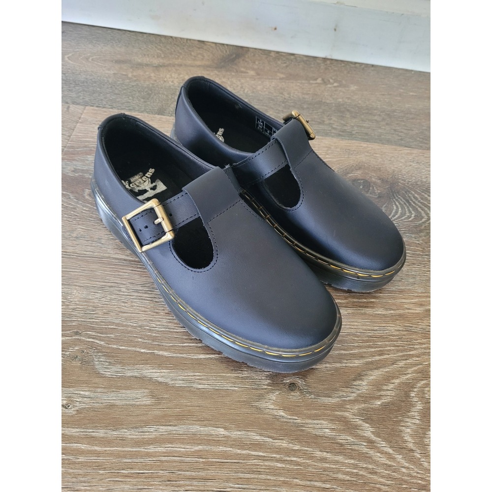 Dr. Martens Zavala MJ Black Leather T-Bar Mary Jane Shoes Womens 5 EU 36 #3